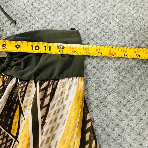 VINTAGE RETRO Y2K CHARLOTTE RUSSE COLORFUL GREEN SILKY SCARF HALTER TOP FUNKY - Picture 4 of 6